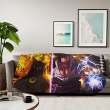 Load image into Gallery viewer, Naruto and Sasuke Sherpa Blanket
