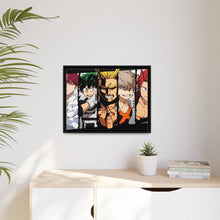 Load image into Gallery viewer, My Hero Academia Izuku Midoriya, Katsuki Bakugou, All Might Canvas Framed Art Print
