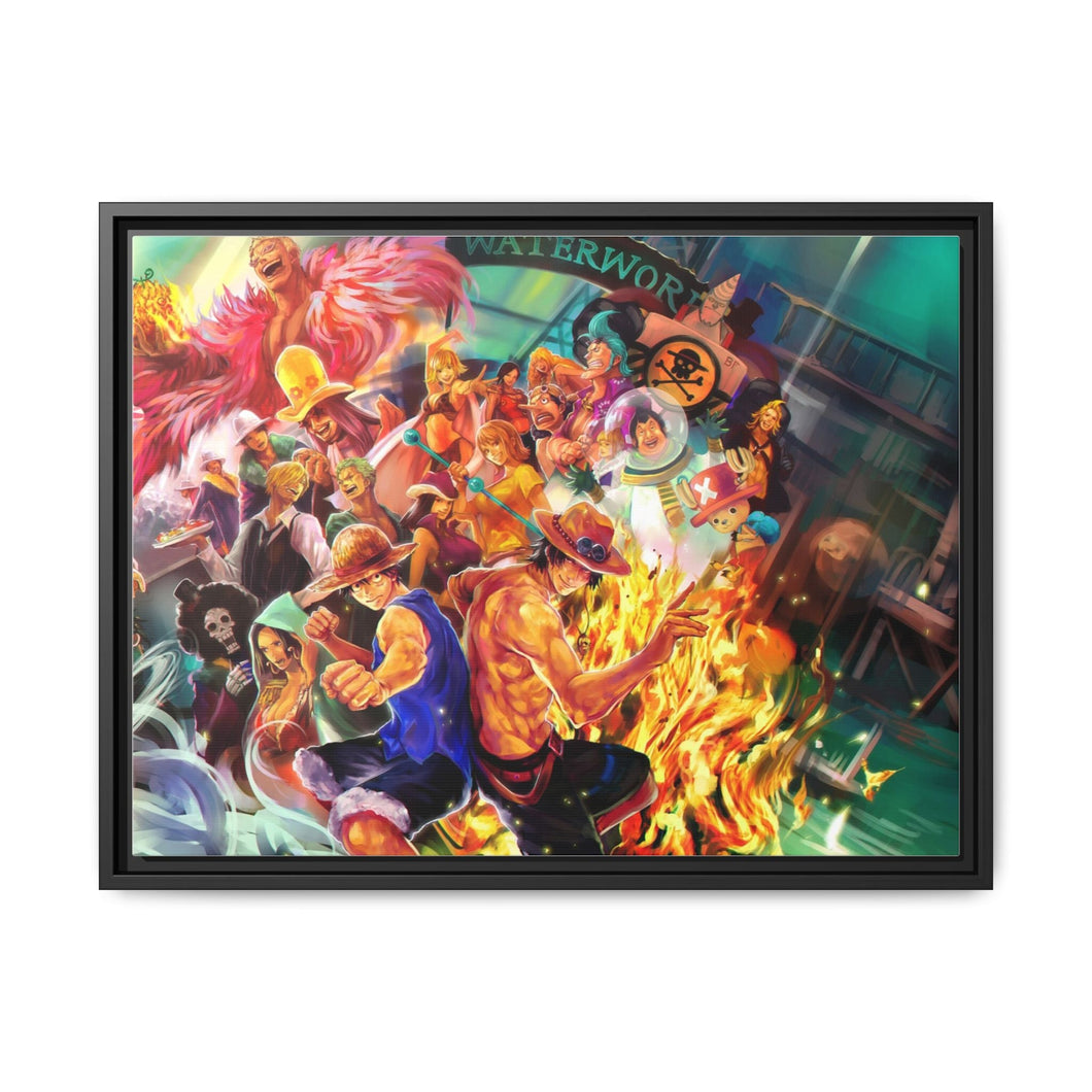 One Piece Monkey D. Luffy, Roronoa Zoro, Sanji, Nico Robin, Tony Tony Chopper Canvas Framed Art Print