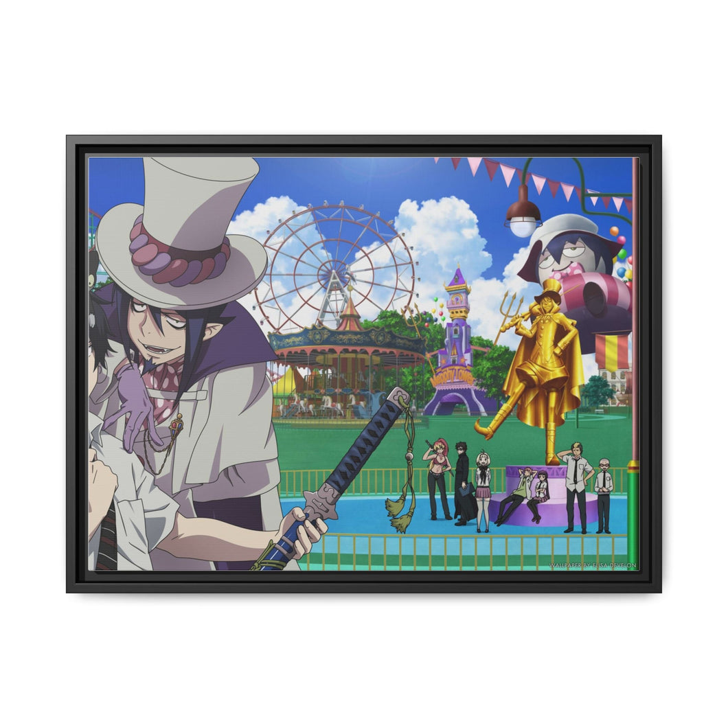 Blue Exorcist Rin Okumura, Yukio Okumura, Mephisto Pheles, Kuro, Shura Kirigakure Canvas Framed Art Print