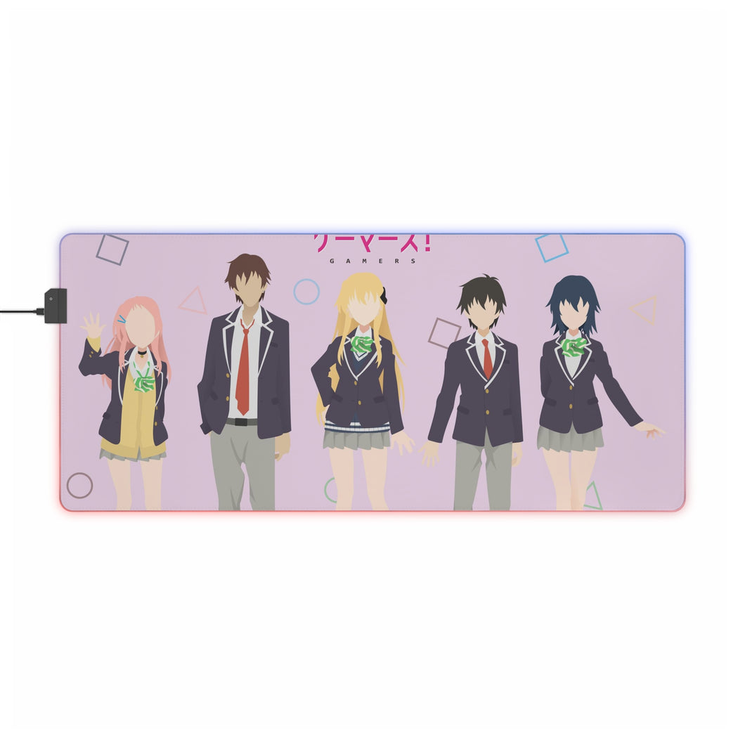 Gamers! Karen Tendou, Chiaki Hoshinomori, Aguri, Keita Amano, Tasuku Uehara RGB LED Mouse Pad (Desk Mat)