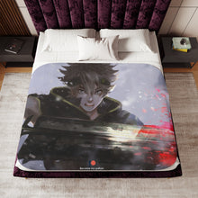 Load image into Gallery viewer, Black Clover Asta Sherpa Blanket
