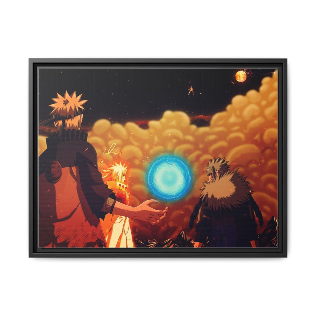 Sasuke,Naruto,Tobirama,Minato and Madara Canvas Framed Art Print