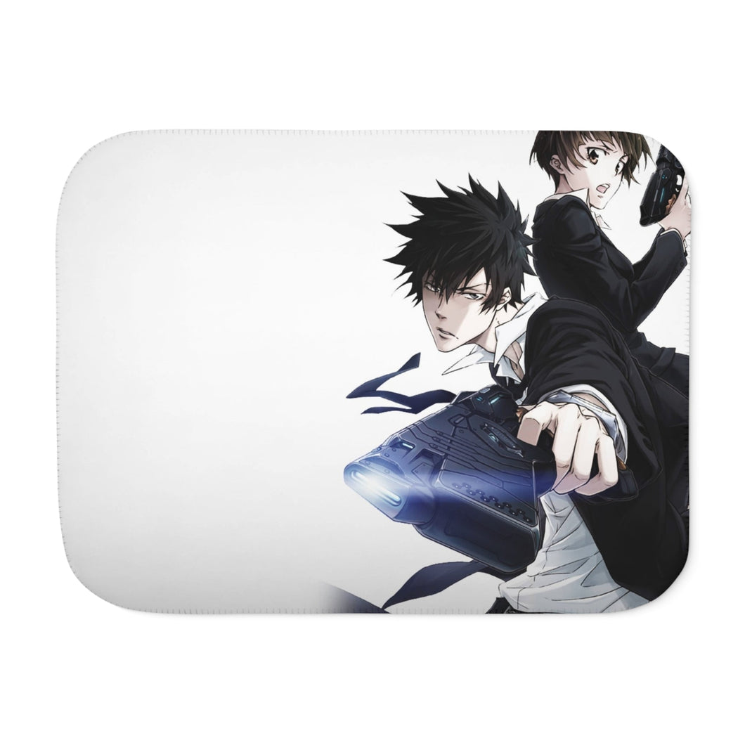 Shinya Kogami And Akane Tsunemori Together Sherpa Blanket