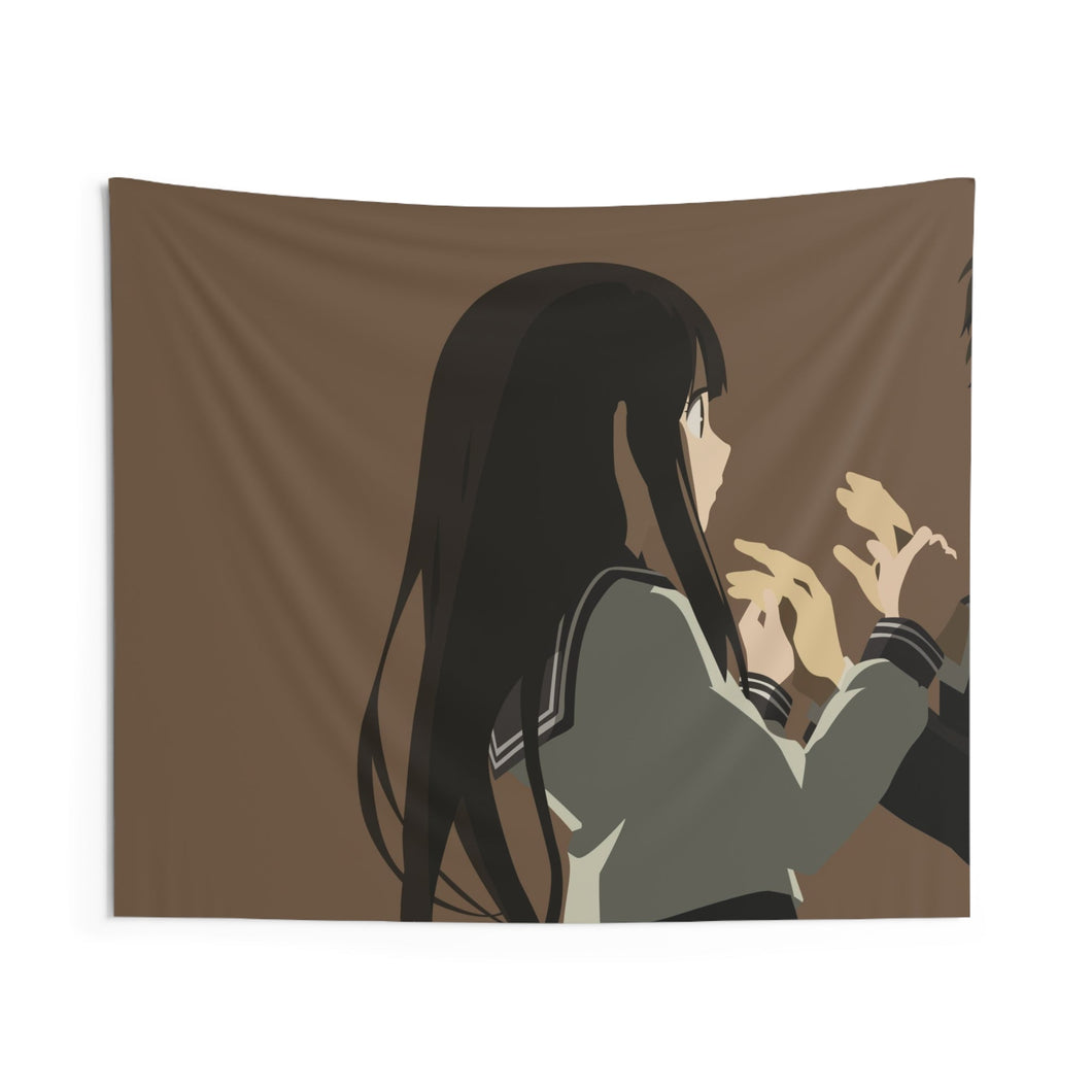 Eru Chitanda  And  Hōtarō Oreki Holding hands Indoor Wall Tapestry