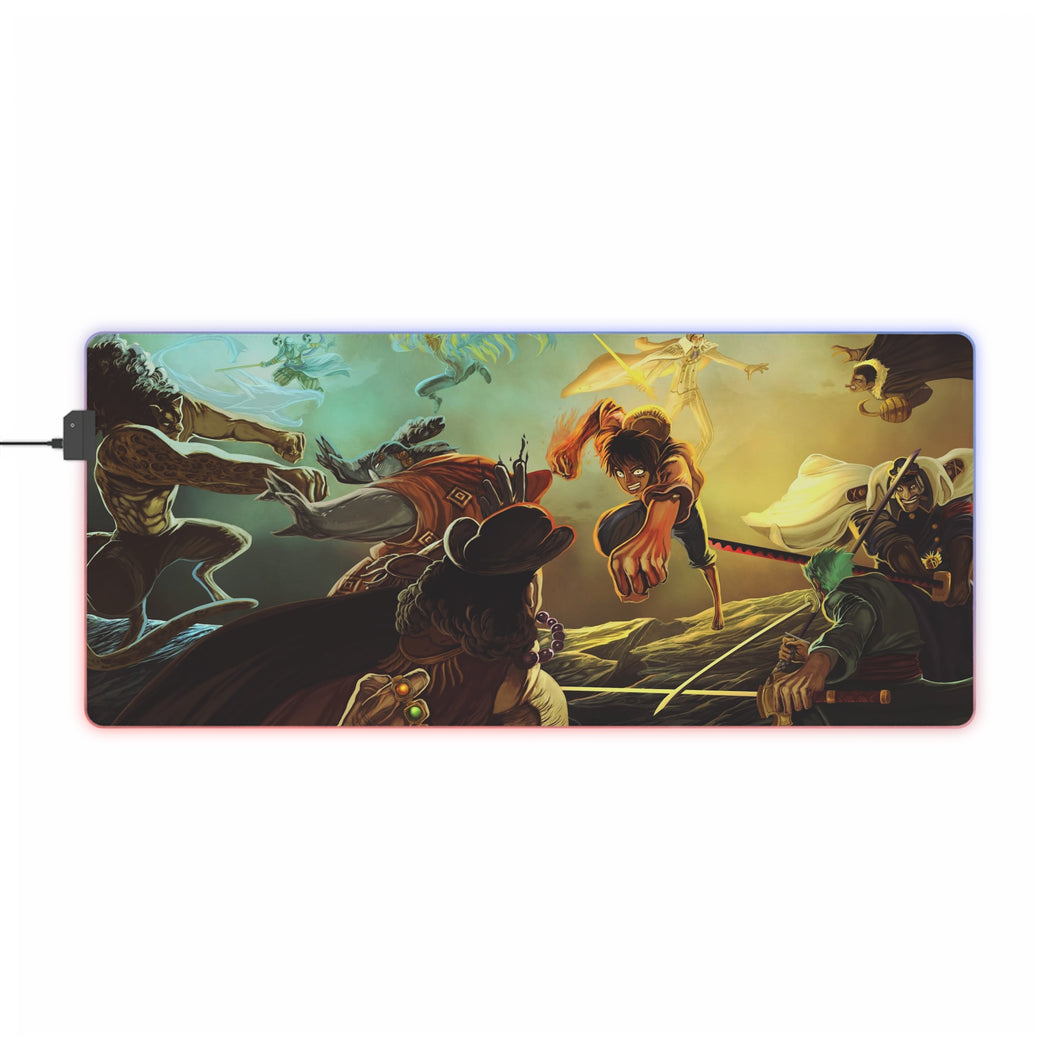 One Piece Monkey D. Luffy, Roronoa Zoro, Jinbe RGB LED Mouse Pad (Desk Mat)