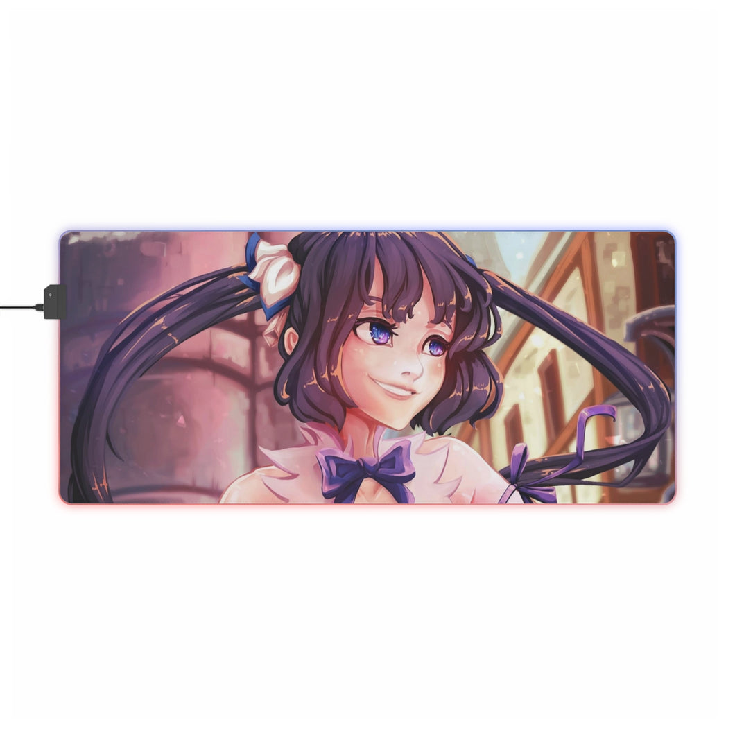 Is It Wrong To Try To Pick Up Girls In A Dungeon? RGB LED Mouse Pad (Desk Mat)