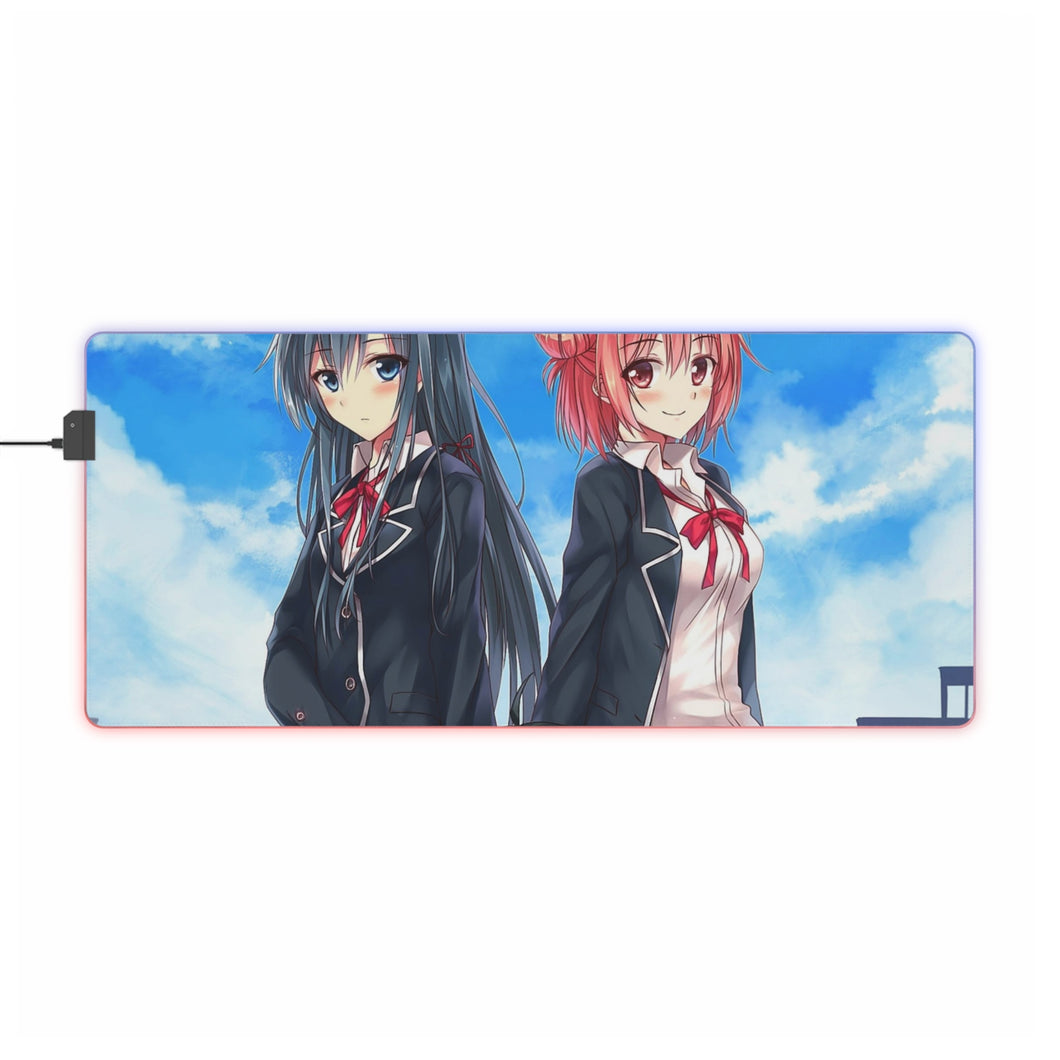 My Teen Romantic Comedy SNAFU Hachiman Hikigaya, Yukino Yukinoshita, Yui Yuigahama RGB LED Mouse Pad (Desk Mat)