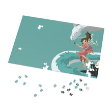 Load image into Gallery viewer, Minimalist Chihiro, Haku, and No-face Jigsaw Puzzle
