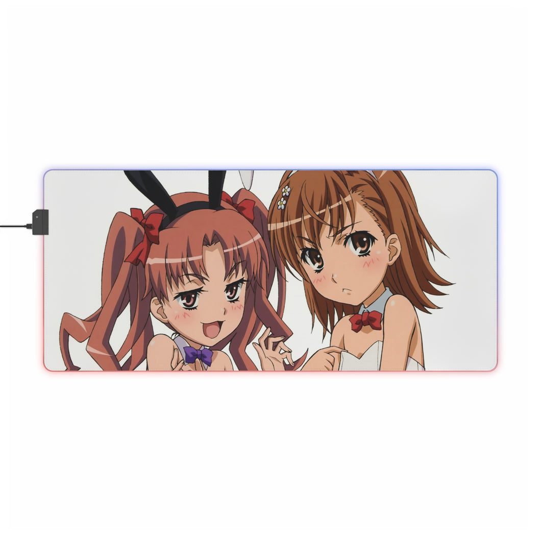 A Certain Scientific Railgun Mikoto Misaka, Kuroko Shirai RGB LED Mouse Pad (Desk Mat)