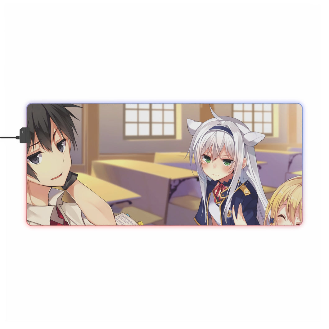 Rokudenashi Majutsu Koushi To Akashic Records Sistine Fibel, Glenn Radars, Rumia Tingel RGB LED Mouse Pad (Desk Mat)