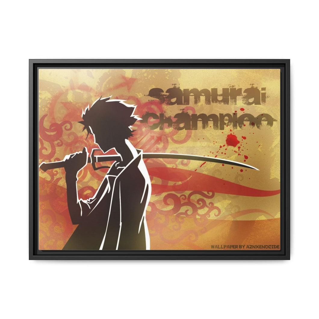 Anime Samurai Champloor Canvas Framed Art Print