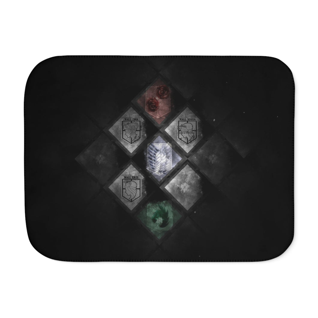 Attack on titan: emblem Sherpa Blanket