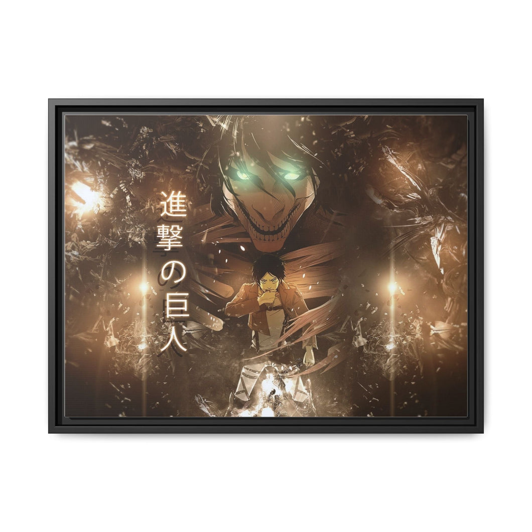 Eren Yeager Canvas Framed Art Print