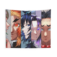 Kyojuro Rengoku Muichiro Tokito and Shinobu Kochou Indoor Wall Tapestry