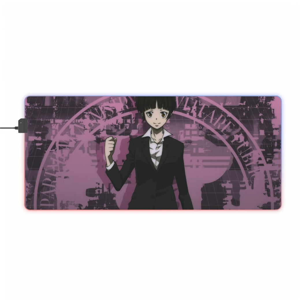 Akane Tsunemori-lets work hard RGB LED Mouse Pad (Desk Mat)