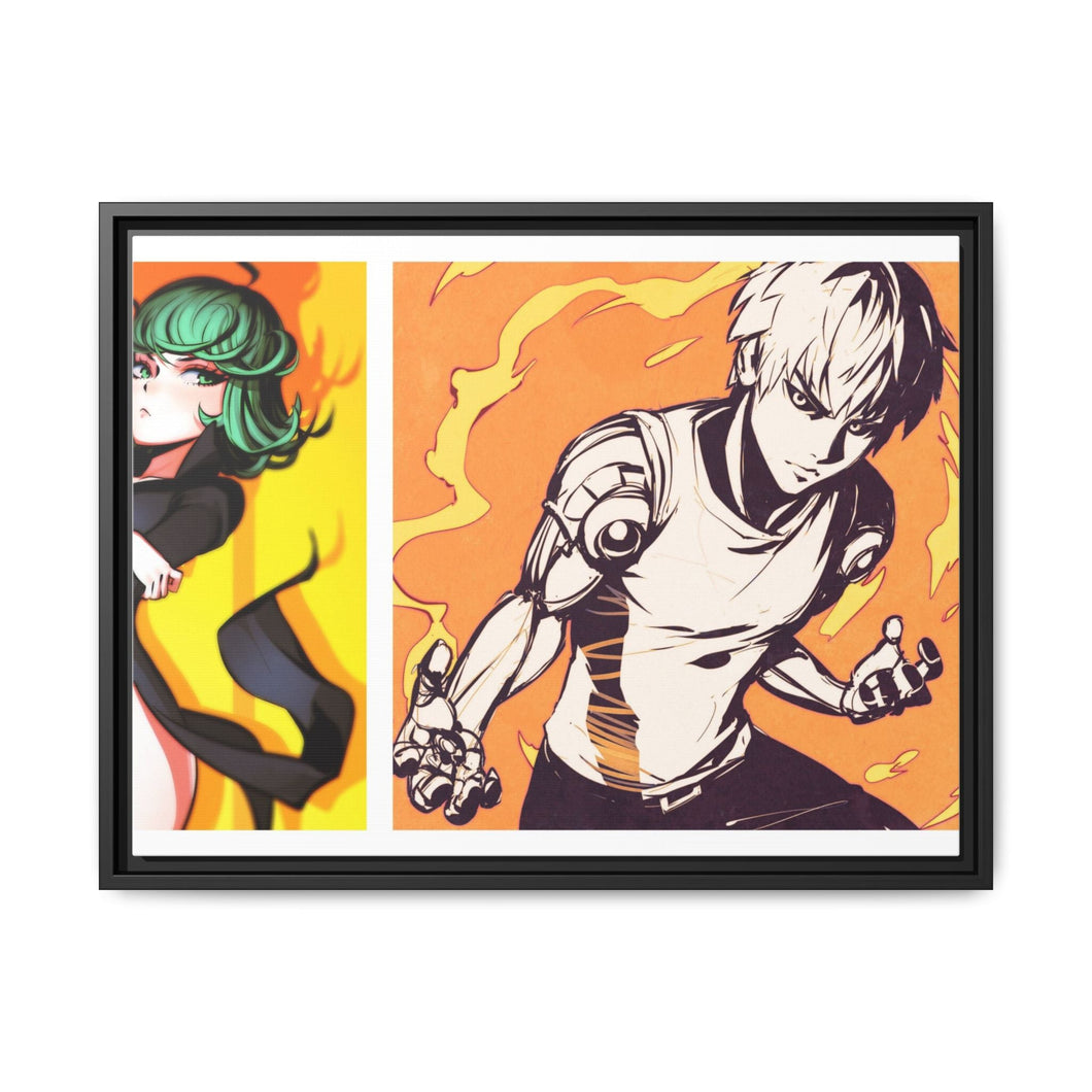 Saitama, Tatsumaki and Genos Canvas Framed Art Print