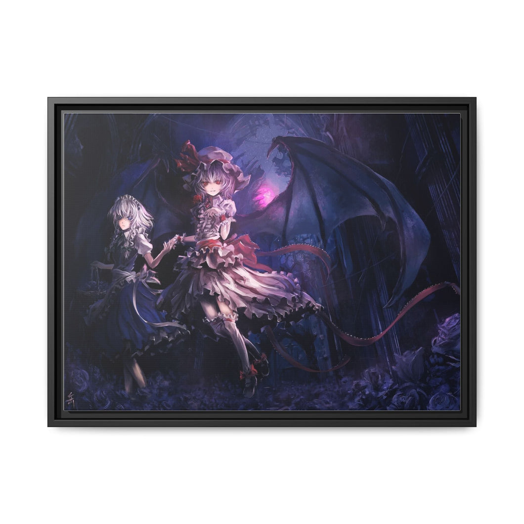 Anime Girls Canvas Framed Art Print