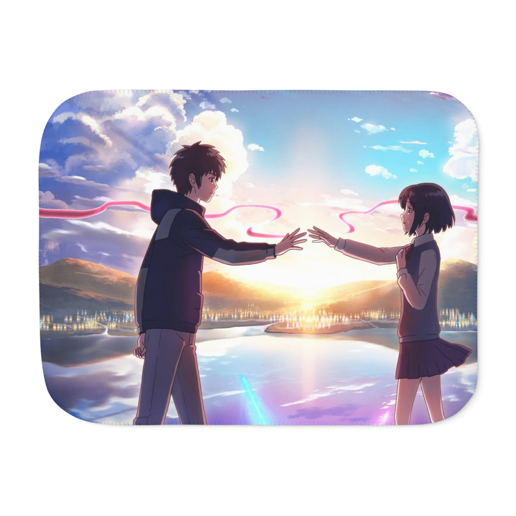 Taki and Mitsuha (Your Name) Sherpa Blanket