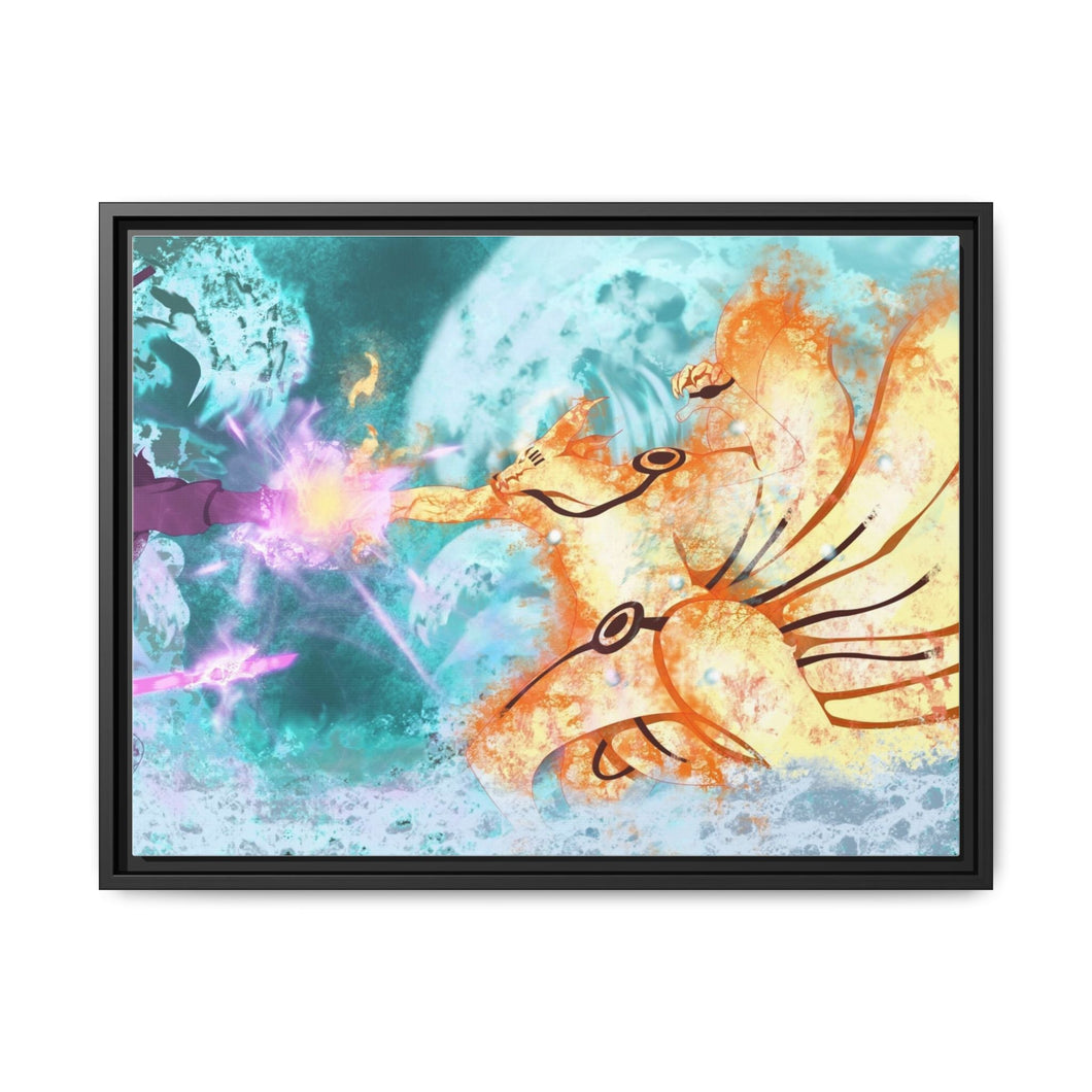 Naruto Vs Sasuke Canvas Framed Art Print
