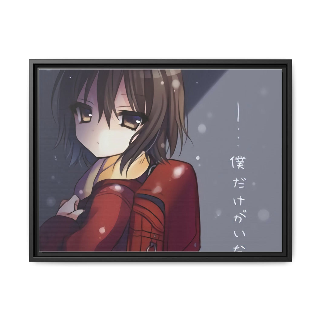 Anime ERASED Canvas Framed Art Print