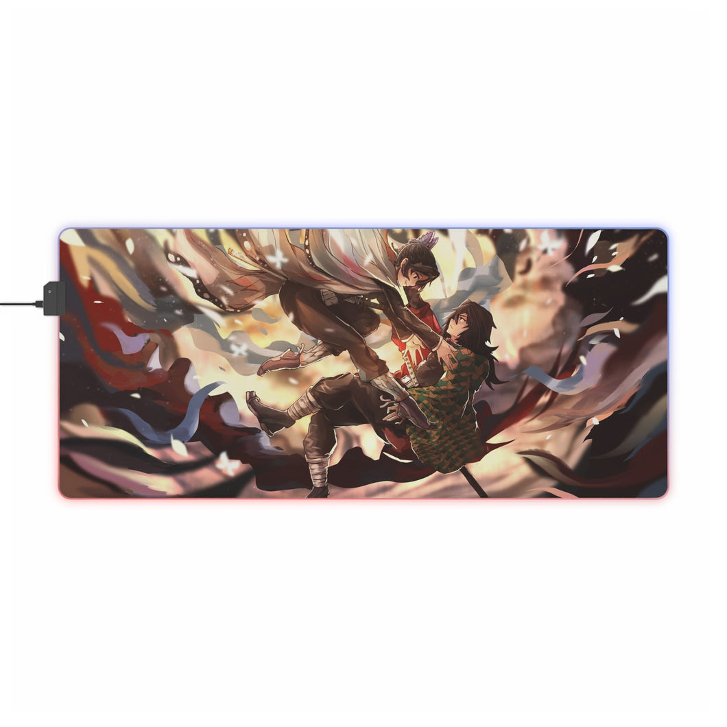 Shinobu Kochou Giyuu Tomioka RGB LED Mouse Pad (Desk Mat)