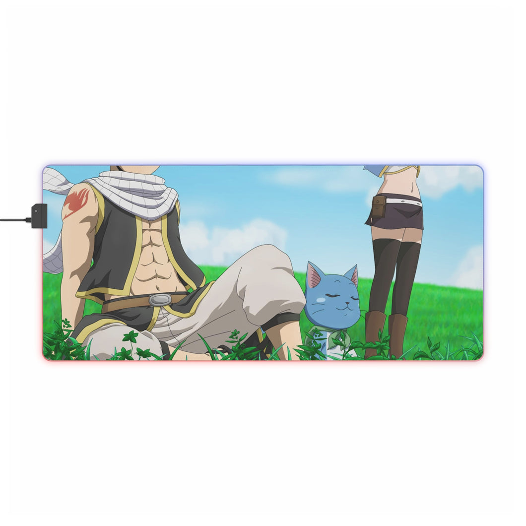 Fairy Tail Natsu Dragneel, Lucy Heartfilia, Happy RGB LED Mouse Pad (Desk Mat)