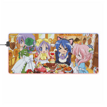 Load image into Gallery viewer, Lucky Star Konata Izumi, Kagami Hiiragi, Tsukasa Hiiragi, Miyuki Takara RGB LED Mouse Pad (Desk Mat)
