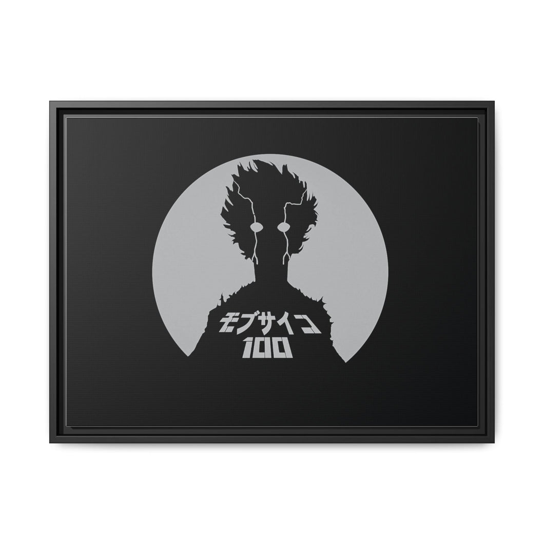 Mob Psycho Grey Canvas Framed Art Print