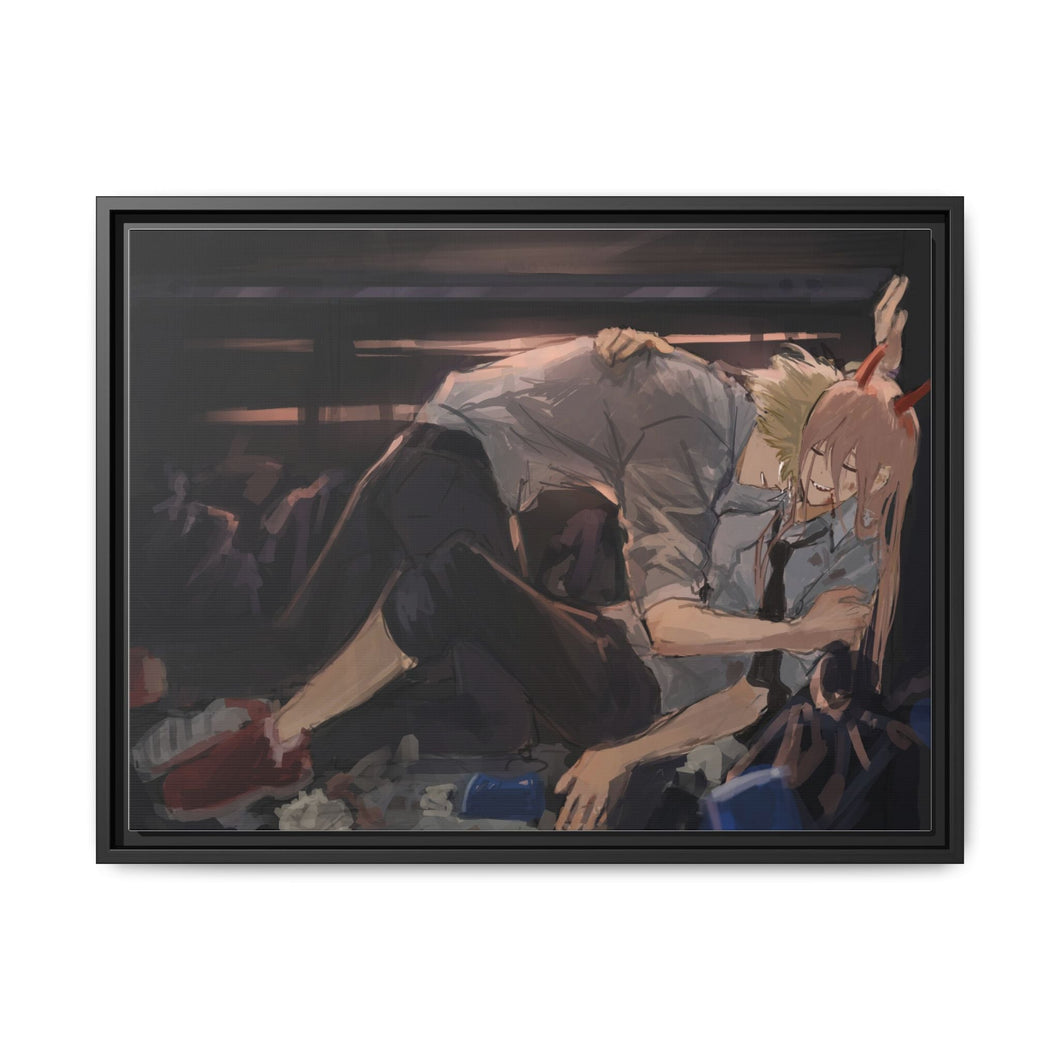 Anime Chainsaw Man Canvas Framed Art Print