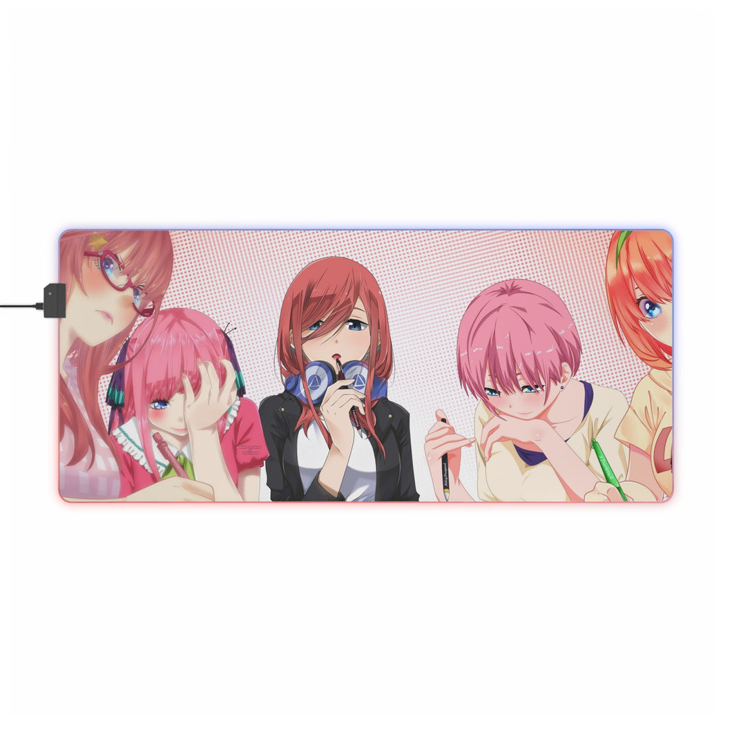 The Quintessential Quintuplets Miku Nakano, Itsuki Nakano, Nino Nakano, Yotsuba Nakano, Ichika Nakano RGB LED Mouse Pad (Desk Mat)