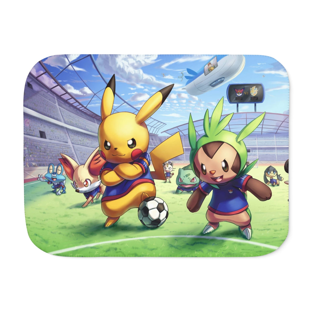 Pokemon Soccer Match Sherpa Blanket