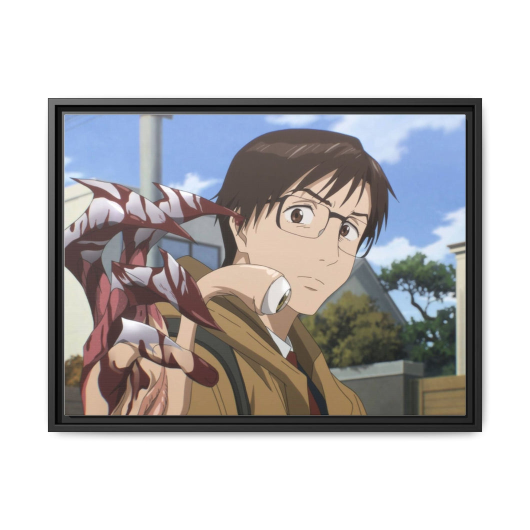 Shinichi and Migi Canvas Framed Art Print