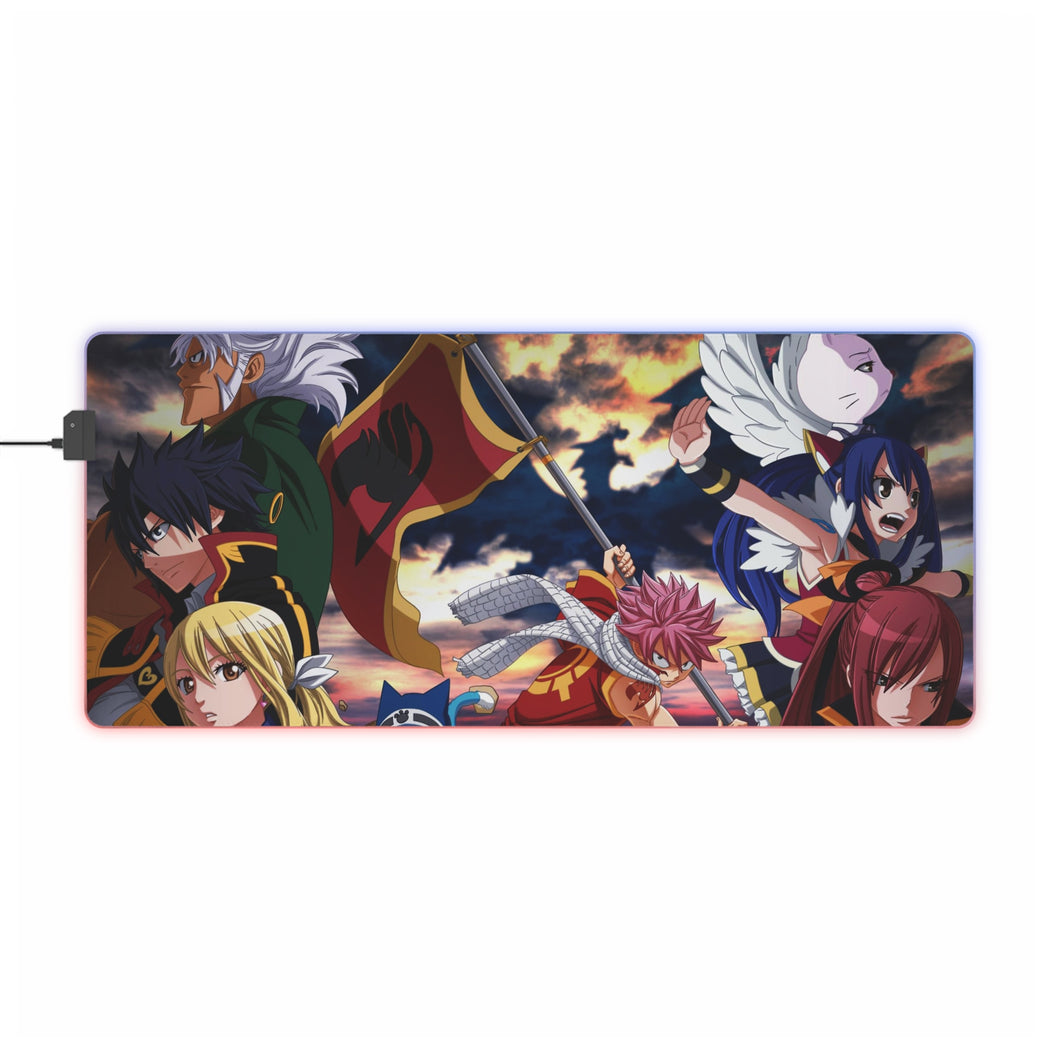 Fairy Tail Natsu Dragneel, Erza Scarlet, Gray Fullbuster, Lucy Heartfilia, Happy RGB LED Mouse Pad (Desk Mat)