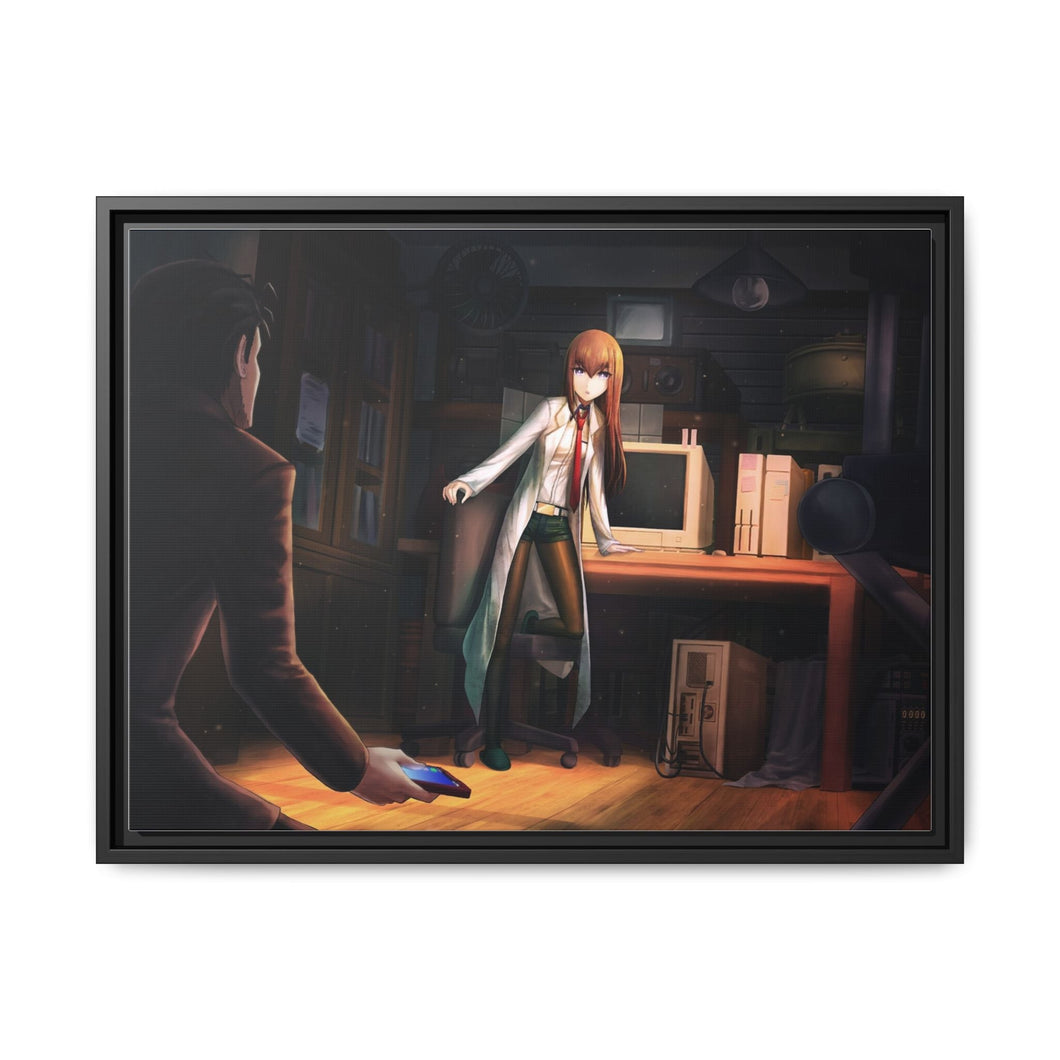 Okabe and Kurisu Time Jump Canvas Framed Art Print