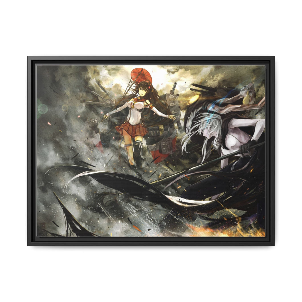 Yamato VS. Wo-Class Canvas Framed Art Print