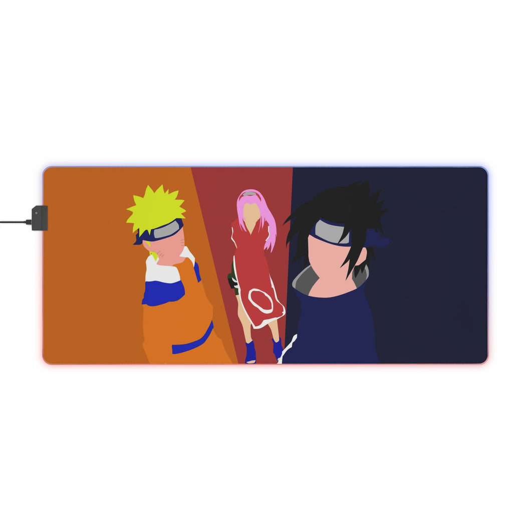 Minimalist Naruto, Sasuke and Sakura RGB LED Mouse Pad (Desk Mat)