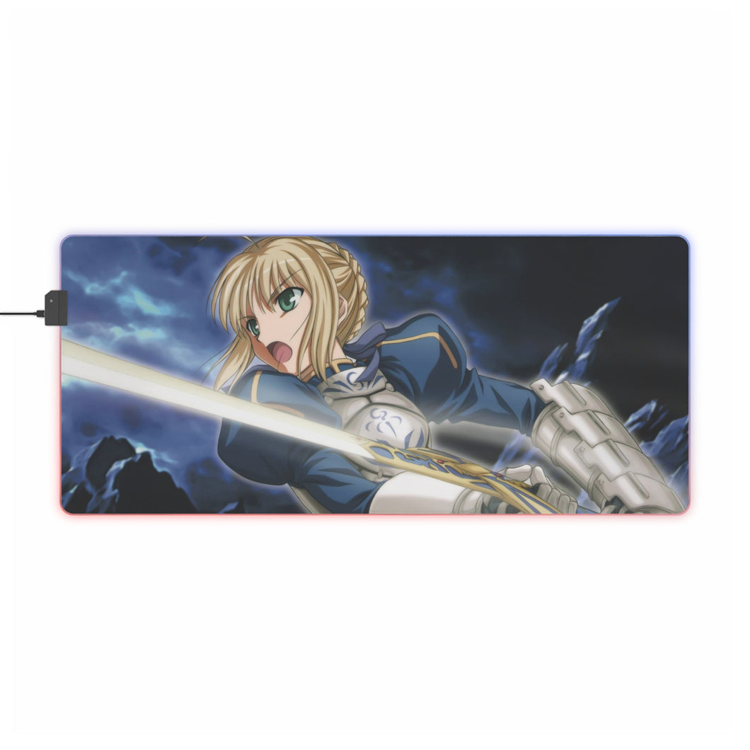 Saber (Fate Series) RGB LED Mouse Pad (Desk Mat)