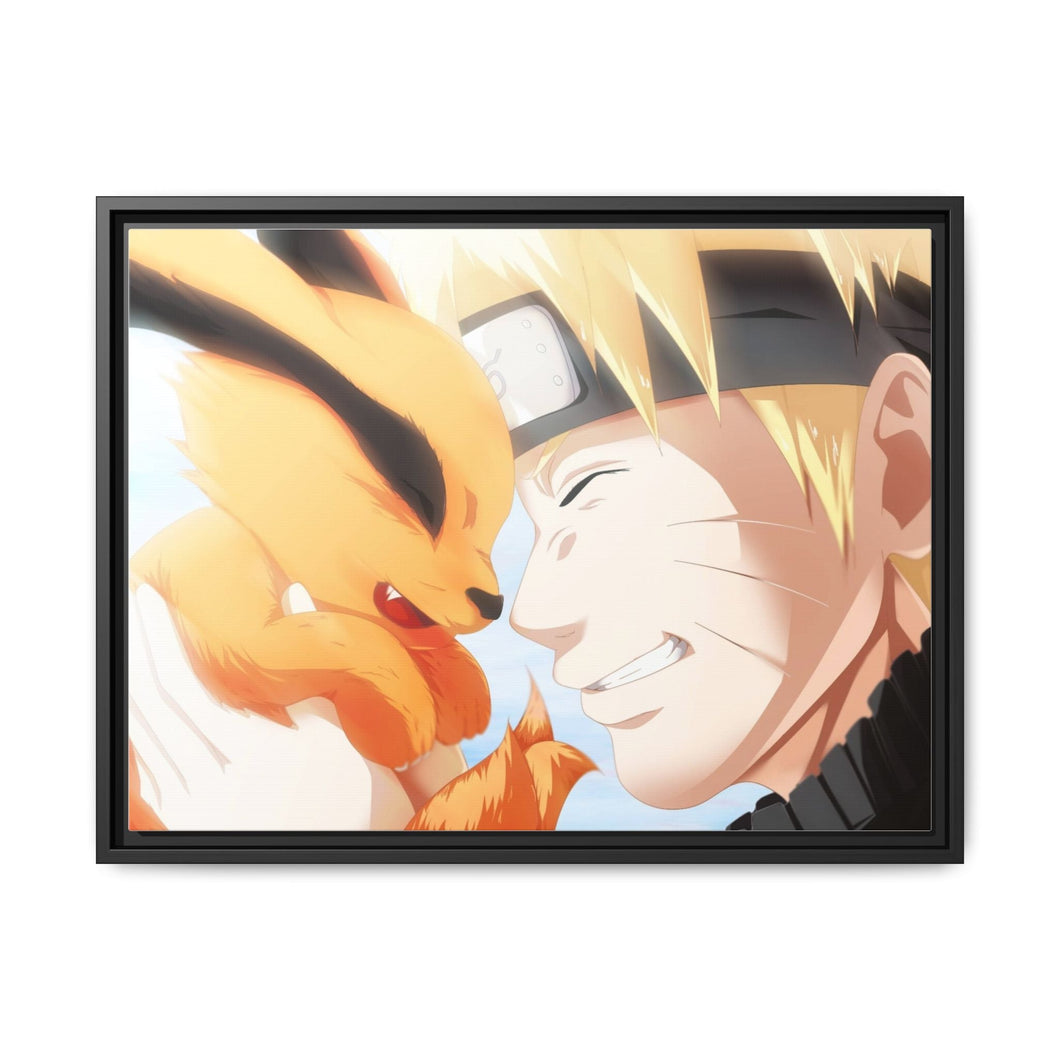 Kurama and Naruto Canvas Framed Art Print