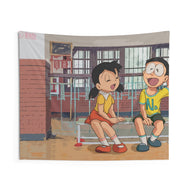 Nobita & Shizuka Indoor Wall Tapestry