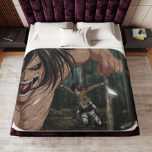 Load image into Gallery viewer, Shingeki no Kyojin - Eren and his Titan Sherpa Blanket
