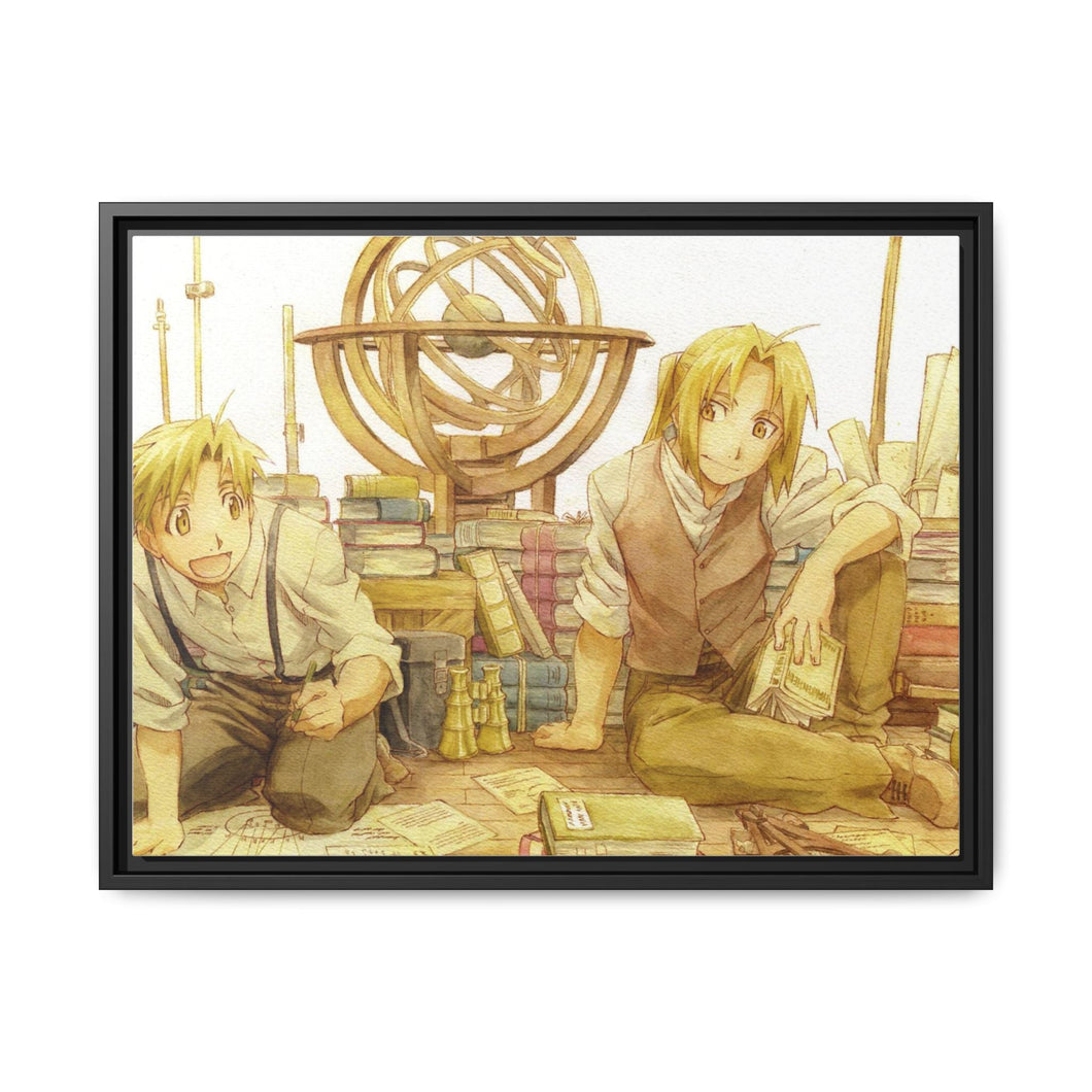 Full Metal Alchemist Edward and Alphonse Elric Canvas Framed Art Print