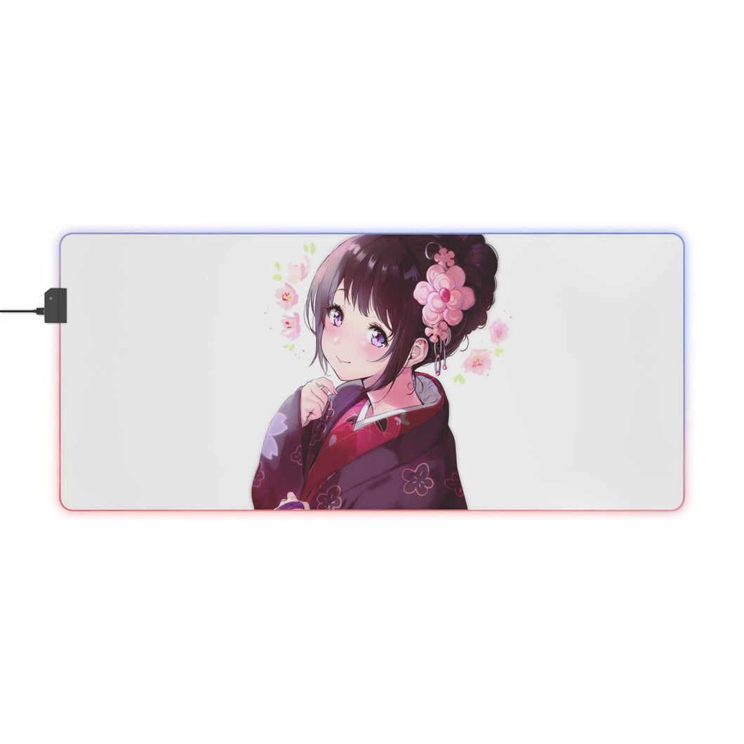 Eru Chitanda  In Kimono RGB LED Mouse Pad (Desk Mat)