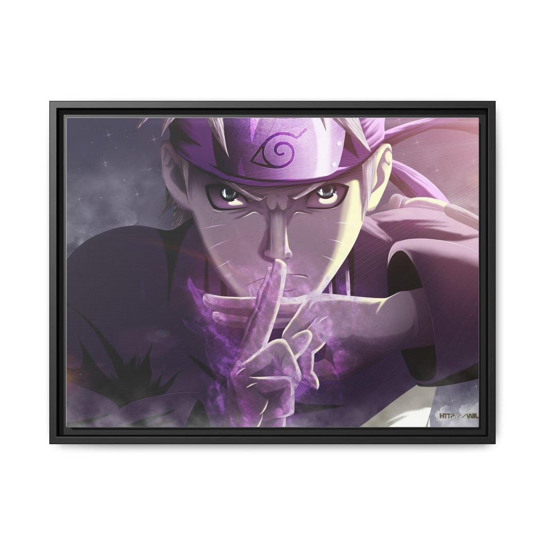 Naruto performing jutsu Canvas Framed Art Print