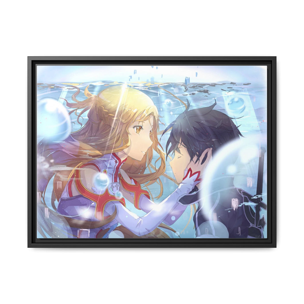 Kirito and Asuna Canvas Framed Art Print