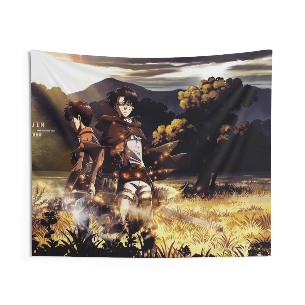 Eren and Levi Indoor Wall Tapestry