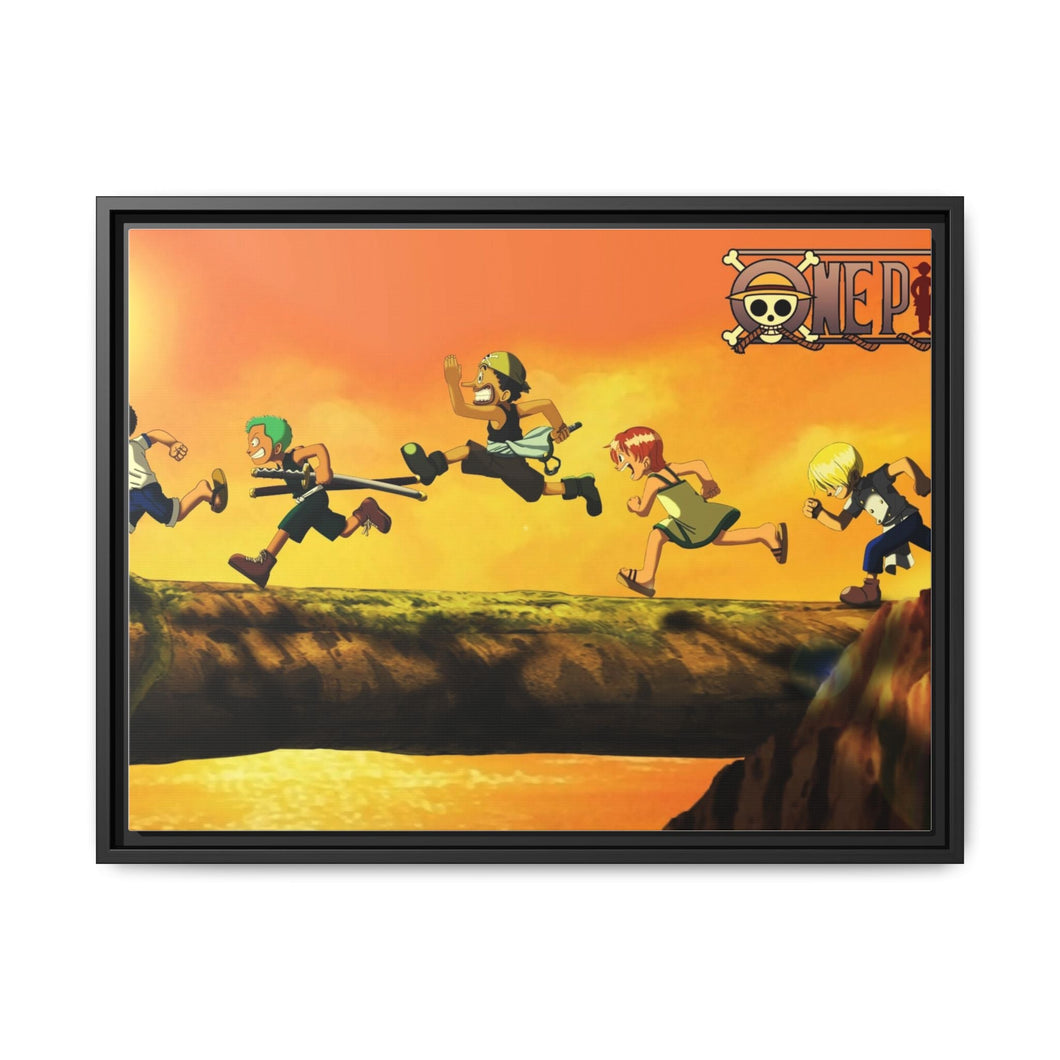 One Piece Monkey D. Luffy, Roronoa Zoro, Sanji, Nami, Usopp Canvas Framed Art Print