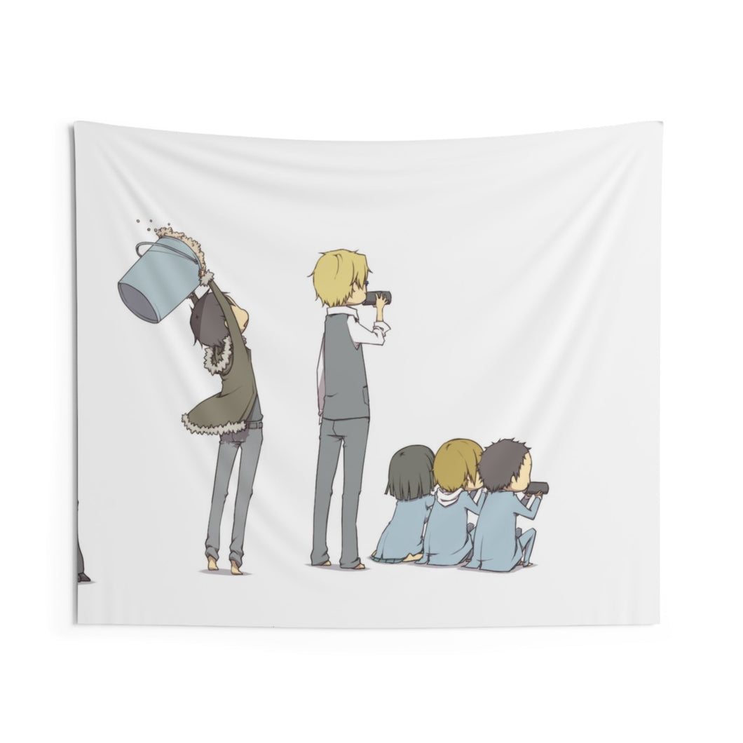 Durarara!! Izaya Orihara, Shizuo Heiwajima, Celty Sturluson, Masaomi Kida, Anri Sonohara Indoor Wall Tapestry