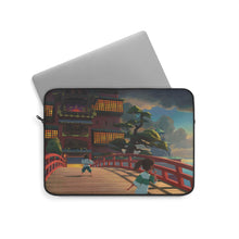 Load image into Gallery viewer, Haku and Chihiro on the bridge leading to the bathhouse Laptop Sleeve
