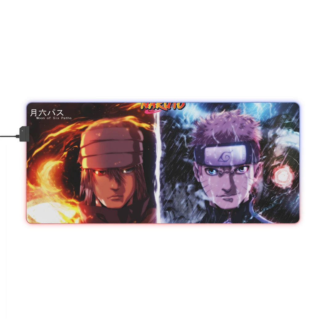 Sasuke (Moon Of Six Paths) and Naruto (Sun Of Six Paths) RGB LED Mouse Pad (Desk Mat)